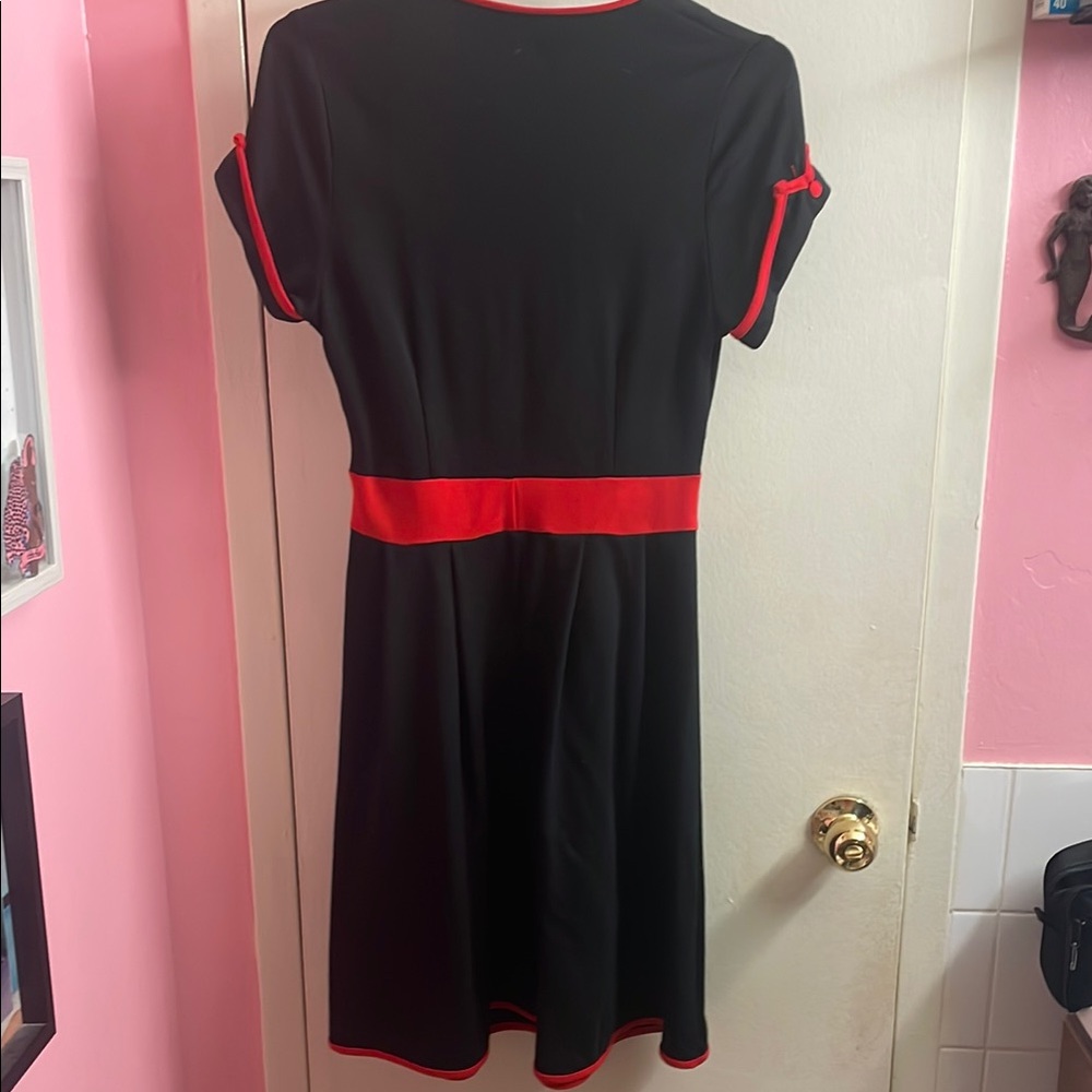 Sourpuss Black and Red Rose Women's Dress - Picture 6 of 7